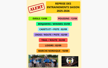 REPRISE DES ENTRAINEMENTS SAISON 2025-2026